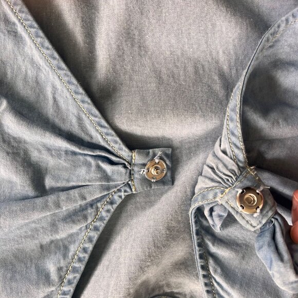 Mayoral Light Wash Denim Romper With Cutout Back 140 - Picture 5 of 6